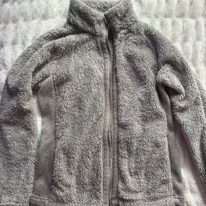 furry grey winter jacket